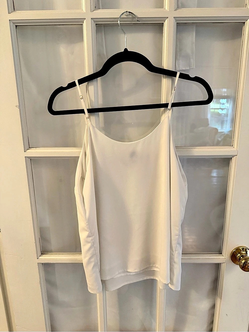 a new day V-Neck Satin Cami Top White Size Small